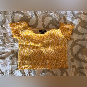 Yellow crop top size Large